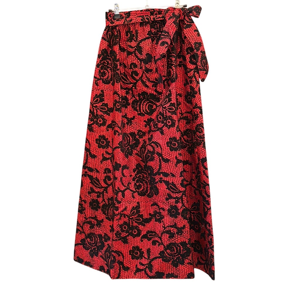 Vintage Tumbleweed Maxi Skirt Gothic Whimsigoth Dark Romance Red Black Floral